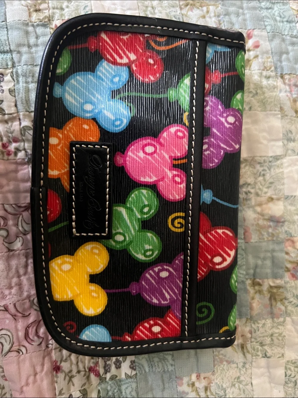 Dooney & Bourke Disney Balloons Black Multicolor Snap Wristlet